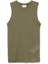 Halfboy Olive Ribbed Knit Top In Olive