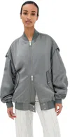 Halfboy Versized Viscose Bomber Jacket In Turbulence