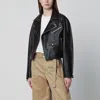 Halfboy Oversized Dark Brown Leather Biker Jacket In Brown