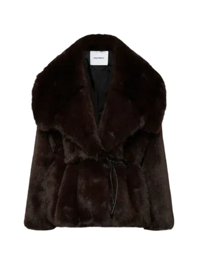 Halfboy Oversized Faux-fur Jacket In Brown