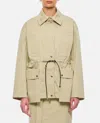 Halfboy Biege Parka With Drawstring Waist In Grey