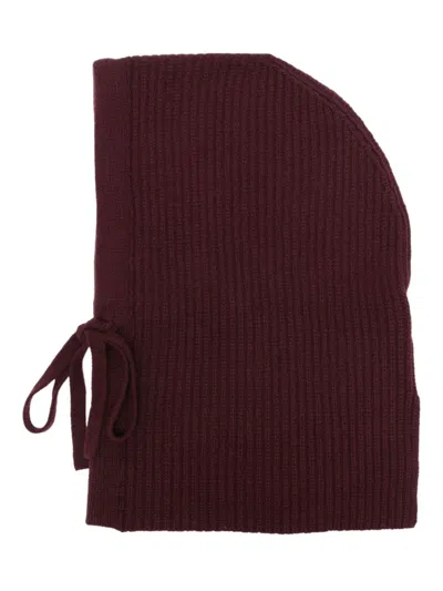 Halfboy Burgundy Wool And Cashmere Cap In Pomegranate