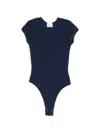 Halfboy Ribbed Open-back Bodysuit In Blue