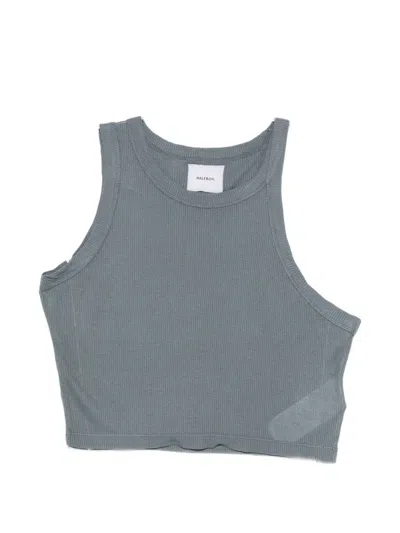 Halfboy Ribbed Top In Gray