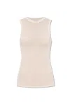 Halfboy Logo Patch Crewneck Tank Top In Turtle Dove