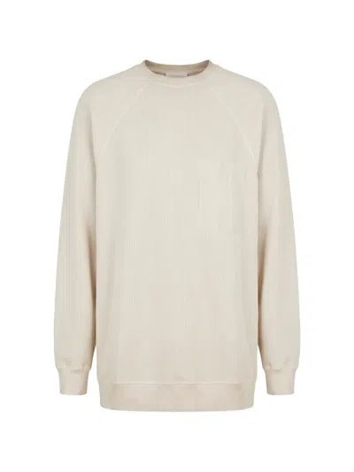 Halfboy Ribbed-knit Long-sleeve Sweatshirt In White