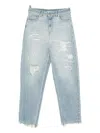 Halfboy Ripped-detail Frayed Jeans In Blue