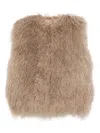 Halfboy Shaggy-texture Sleeveless Coat In Neutral