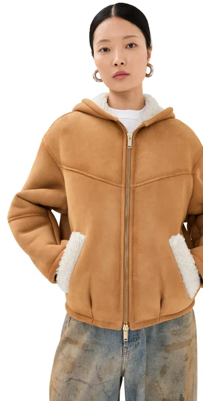 HALFBOY SHEARLING HOODIE HONEY