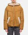 Halfboy Faux Shearling-trim Coat In Brown