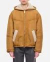 Halfboy Faux Shearling-trim Coat In Brown