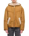 Halfboy Faux Shearling-trim Coat In Brown