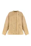 Halfboy Button Sheepskin Jacket In Neutral