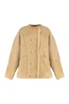 Halfboy Button Sheepskin Jacket In Nude
