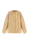 Halfboy Button Sheepskin Jacket In Sand