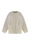 Halfboy Buttoned Sheepskin Jacket In White