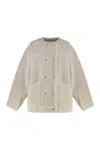 Halfboy Buttoned Sheepskin Jacket In White