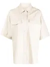 Halfboy Sheepskin Short-sleeved Shirt In Nude