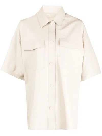 Halfboy Sheepskin Short-sleeved Shirt In Nude