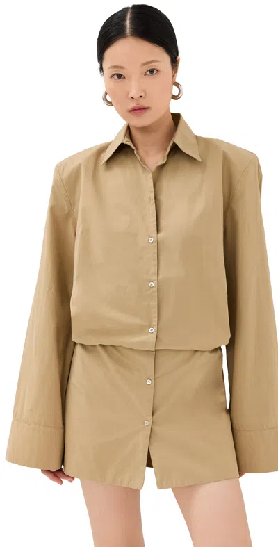 Halfboy Shirt Dress Camel In Beige