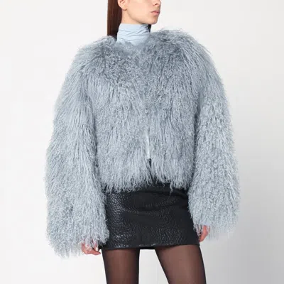 Halfboy Short Grey-blue Fur Coat