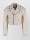 Halfboy Short Leather Jacket With Flap And Zip Pockets