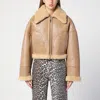 Halfboy Short Aviator Reversible Camel In Neutrals