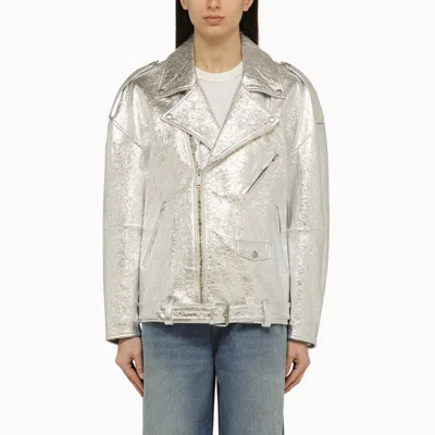 HALFBOY HALFBOY SILVER LEATHER JACKET