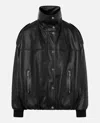 Halfboy Smooth Leather Bomber In Black