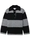 Halfboy Spread-collar Striped Jumper In Grey