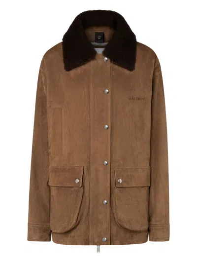 HALFBOY SUEDE CORDUROY-COLLAR JACKET