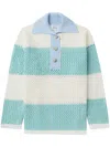 Halfboy Striped Open-knit Cotton Sweater In Nude