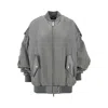 Halfboy Versized Viscose Bomber Jacket In Grey