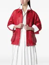 Halfboy Long Sleeve Collared Coat Front Pockets In White