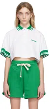 Halfboy Logo-embroidered Cropped Polo In White (03)