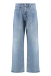 Halfboy Wide-leg Distressed Denim Trousers With Belt Loops