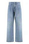 Halfboy Wide-leg Distressed Denim Trousers With Belt Loops
