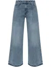 Halfboy Wide-leg Denim Trousers Featuring Pleat Detailing In Blue