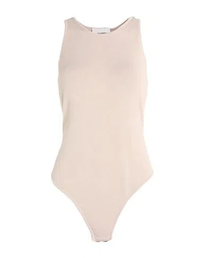 Halfboy Woman Bodysuit Beige Size L Viscose, Polyester