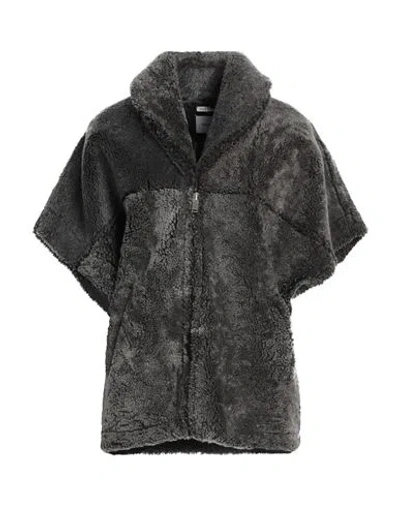 Halfboy Woman Coat Grey Size M Ovine Leather