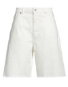 Halfboy Woman Denim Shorts White Size 28 Cotton In White