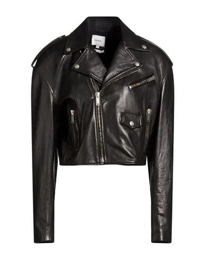 Halfboy Woman Jacket Black Size S Ovine Leather