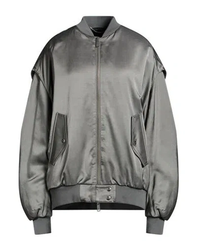 Halfboy Woman Jacket Grey Size M Viscose In Black