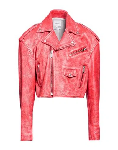 Halfboy Woman Jacket Red Size S Ovine Leather