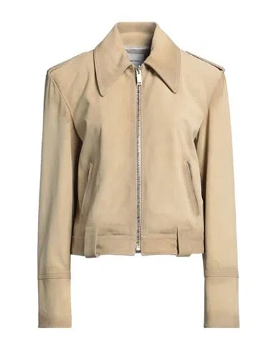 Halfboy Woman Jacket Sand Size M Cow Leather In Beige