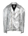Halfboy Woman Jacket Silver Size S Ovine Leather In Silver