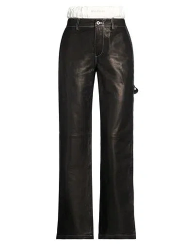 Halfboy Woman Pants Black Size Xs Ovine Leather