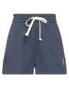 Halfboy Woman Shorts & Bermuda Shorts Navy Size L Cotton, Polyamide, Cashmere In Navy Blue
