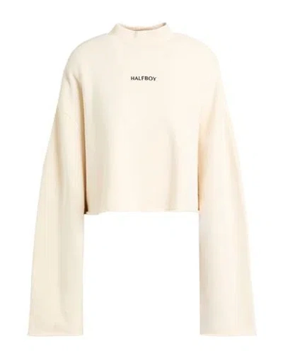 Halfboy Woman Sweatshirt Ivory Size S Cotton In White