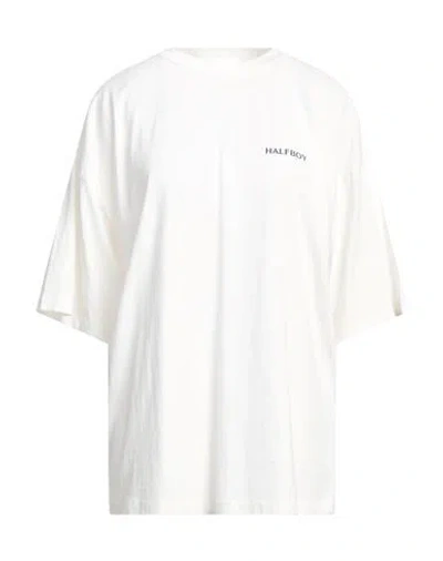 HALFBOY HALFBOY WOMAN T-SHIRT WHITE SIZE S COTTON